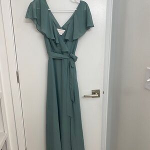 XS Birdy Grey Jackson Dress in Chiffon Sea Glass